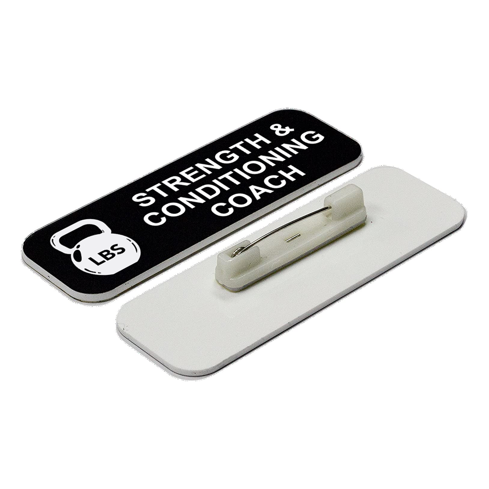Strength & Conditioning Coach 1 x 3" Name Tag/Badge, (3 Pack)