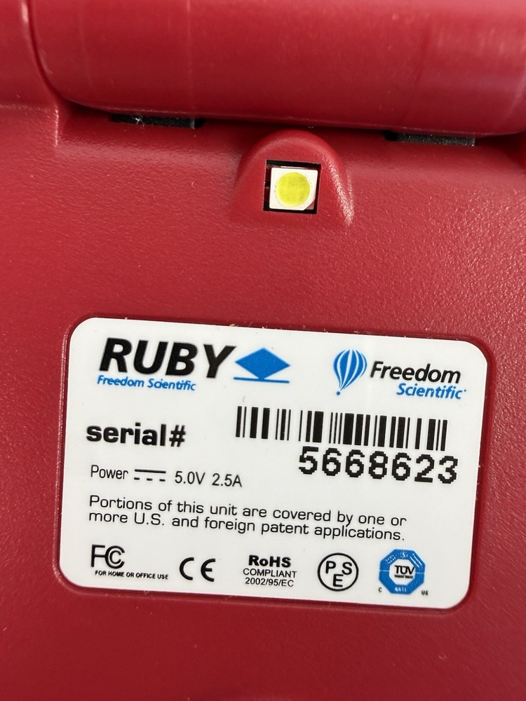Freedom Scientific RUBY Handheld 5'' Video Magnifier Without Charger WORKING