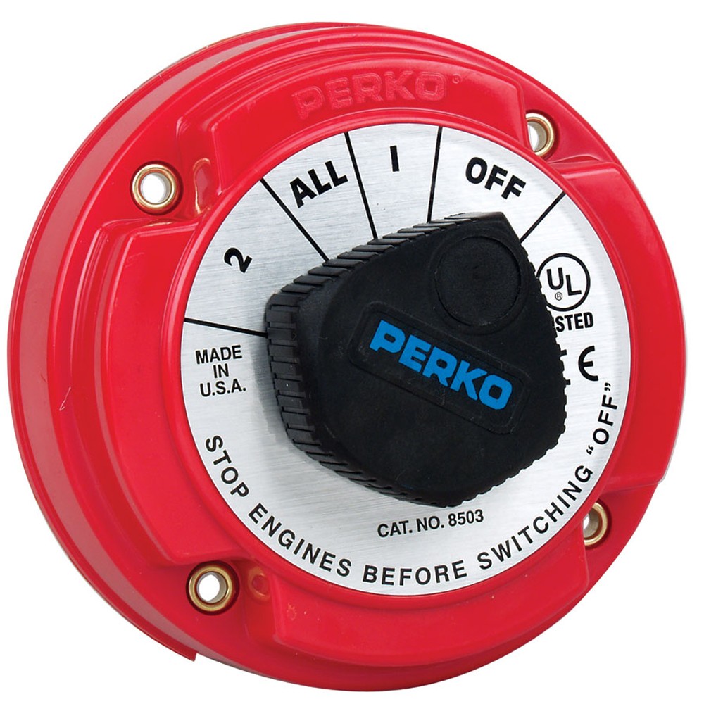 Perko Medium Duty Battery Selector Switch, 250A, 2-Position, w/AFD, No Key Lock
