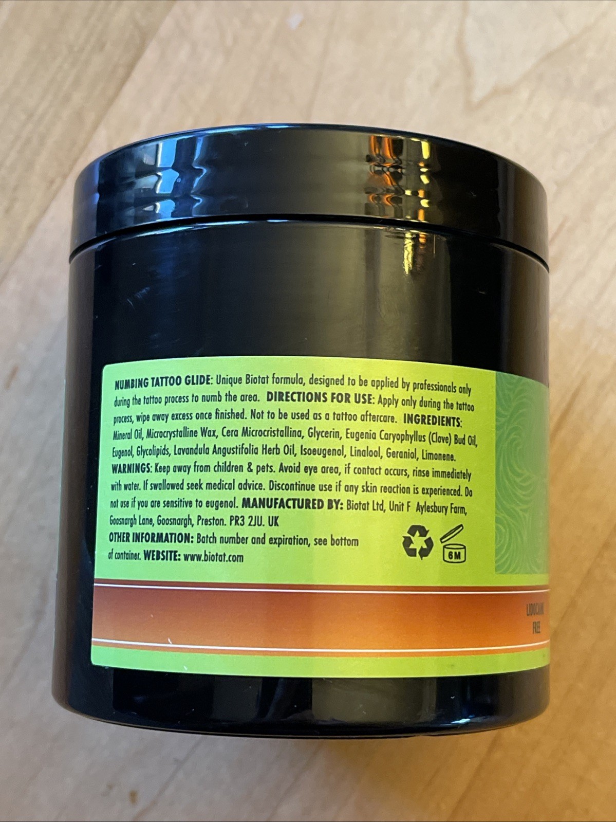 Biotat Tattoo Glide a Natural Soothing/NUMBING Tattoo Glide 500ml New!