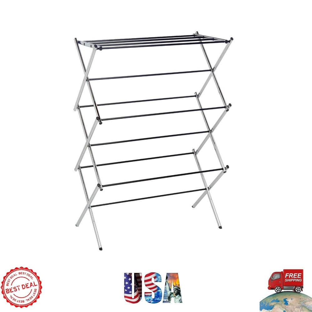 Durable & Portable Foldable Laundry Rack - Supports 32 lbs, Compact for Storage