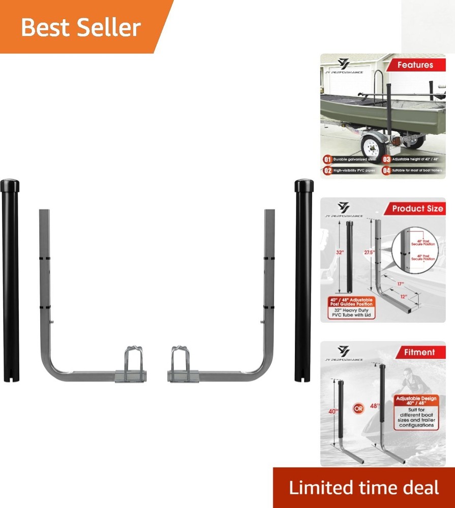Boat Trailer Guide-Ons, 40"/48" Adjustable, 2PCS Rustproof Electro-Galvanized St
