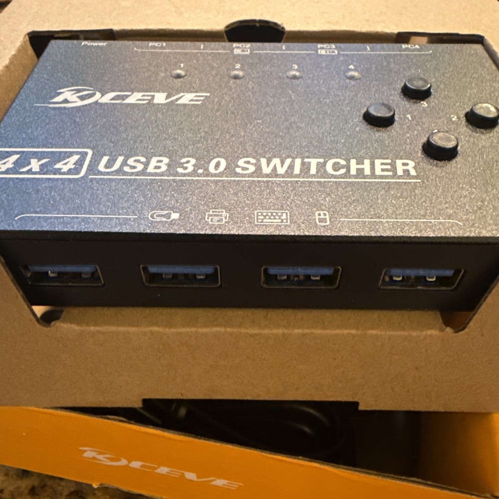 USB 3.0 Switch Selector 4 Port,KVM Switcher 4 Computers Sharing 4 USB Devices...