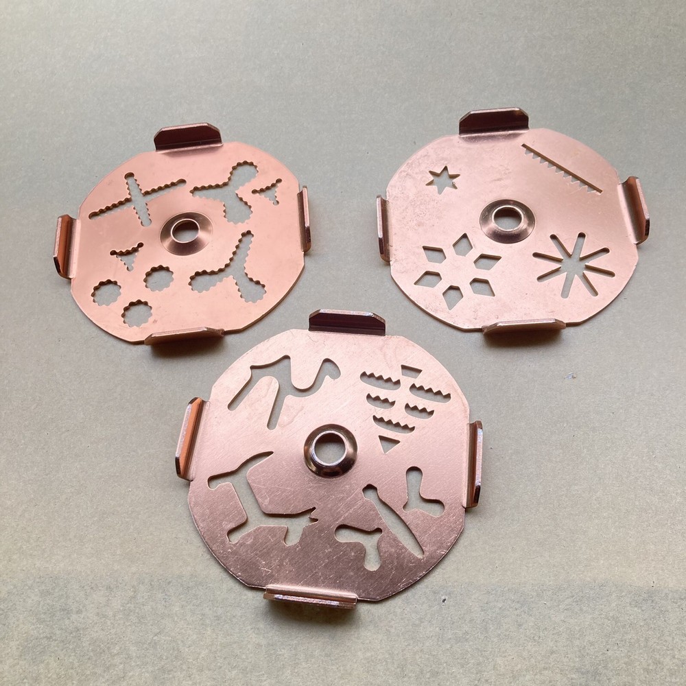 Vintage Mirro Dial-A-Cookie Press 3 Copper Discs Spritz Classic