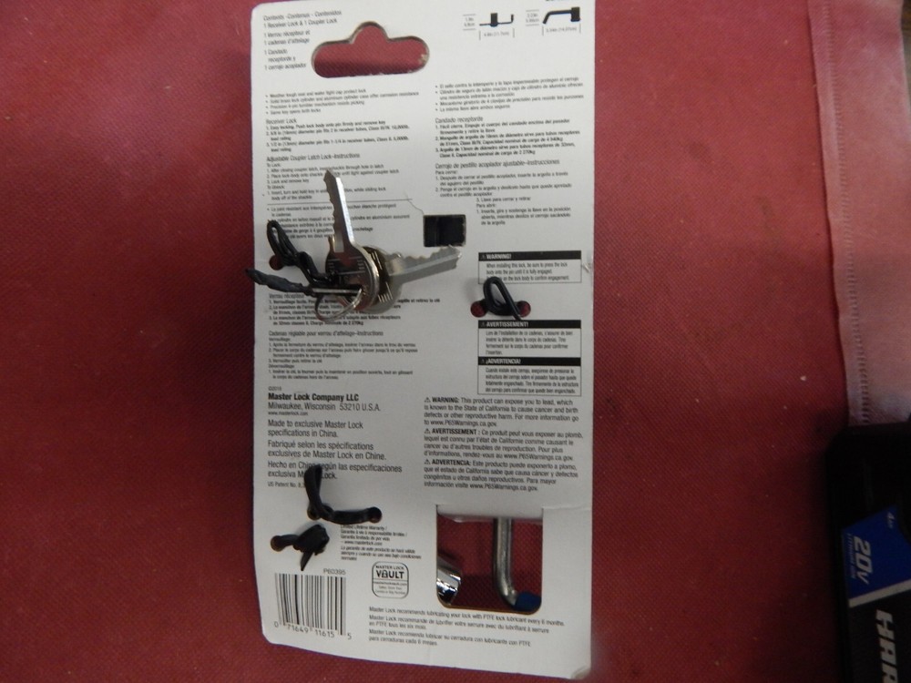 Master Lock 2848DAT Key Alike Set (2 keys) w/ Receiver & Coupler Latch Locks