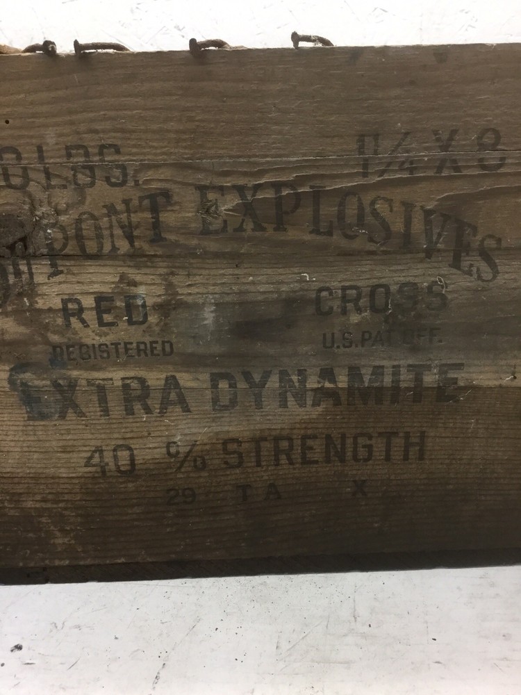 Vintage Dupont Dynamite Explosives Wood Crate