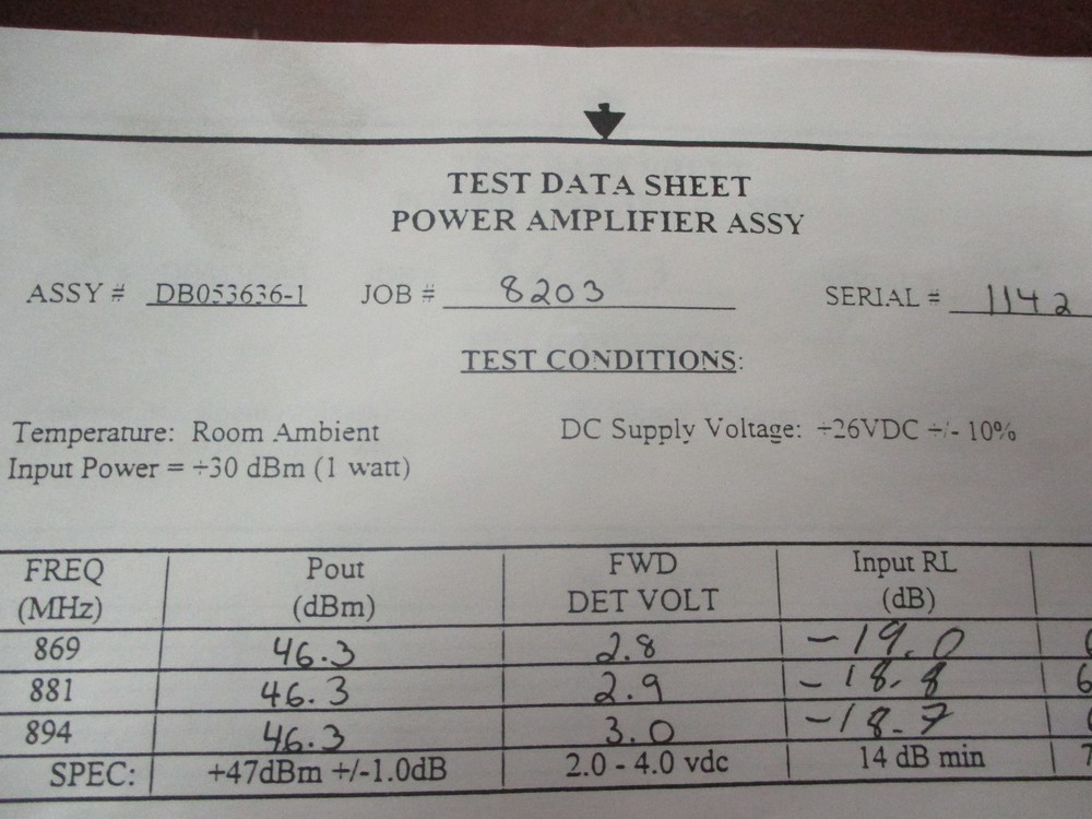 Microwave PD CPA8690-60/15493 Solid State Pwr Amplifier