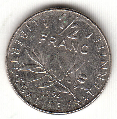 France Half Franc 50 Centimes 1994 as shown