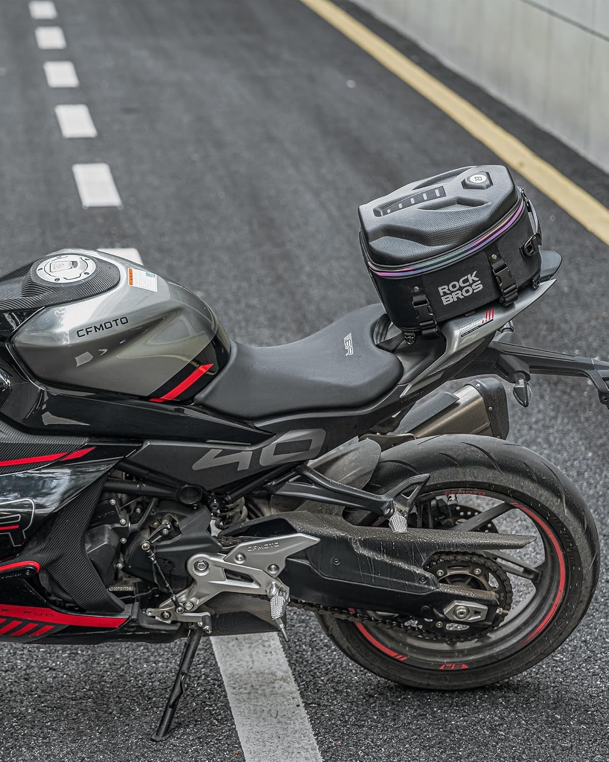 ROCKBROS Motorcycle Tail Bag,Waterproof Hard Shell Rear Seat Bag 12.5L Backpack