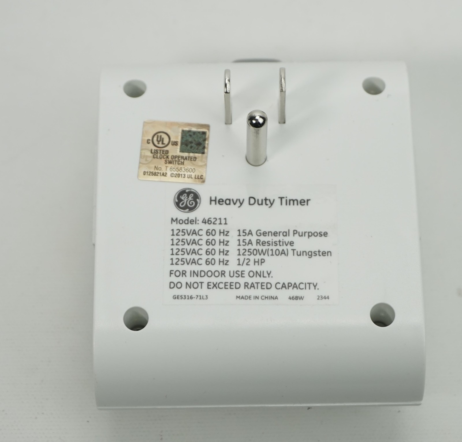 GE Jasco 46211 Heavyduty Timer Grounded Outlet LED CFL 2pk