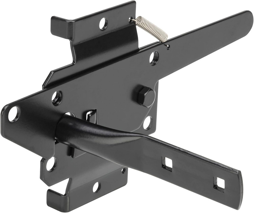 Self-Locking Gate Latch Heavy Duty for Wooden Fence, Post Mount Automatic Gravit