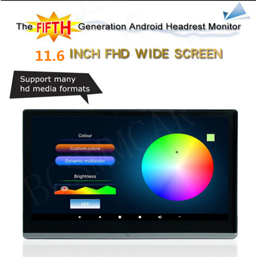 2pcs Android 11 Car TV Touch Screen Headrest Monitor For Rear Seat Entertainment