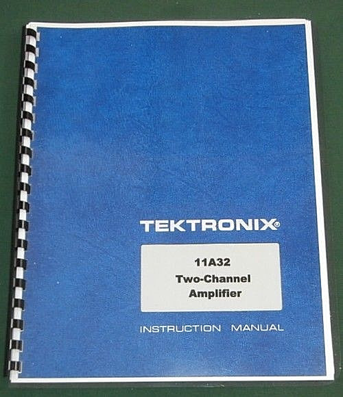 Tektronix 11A32 User Reference Manual: Comb Bound & Protective Plastic Covers