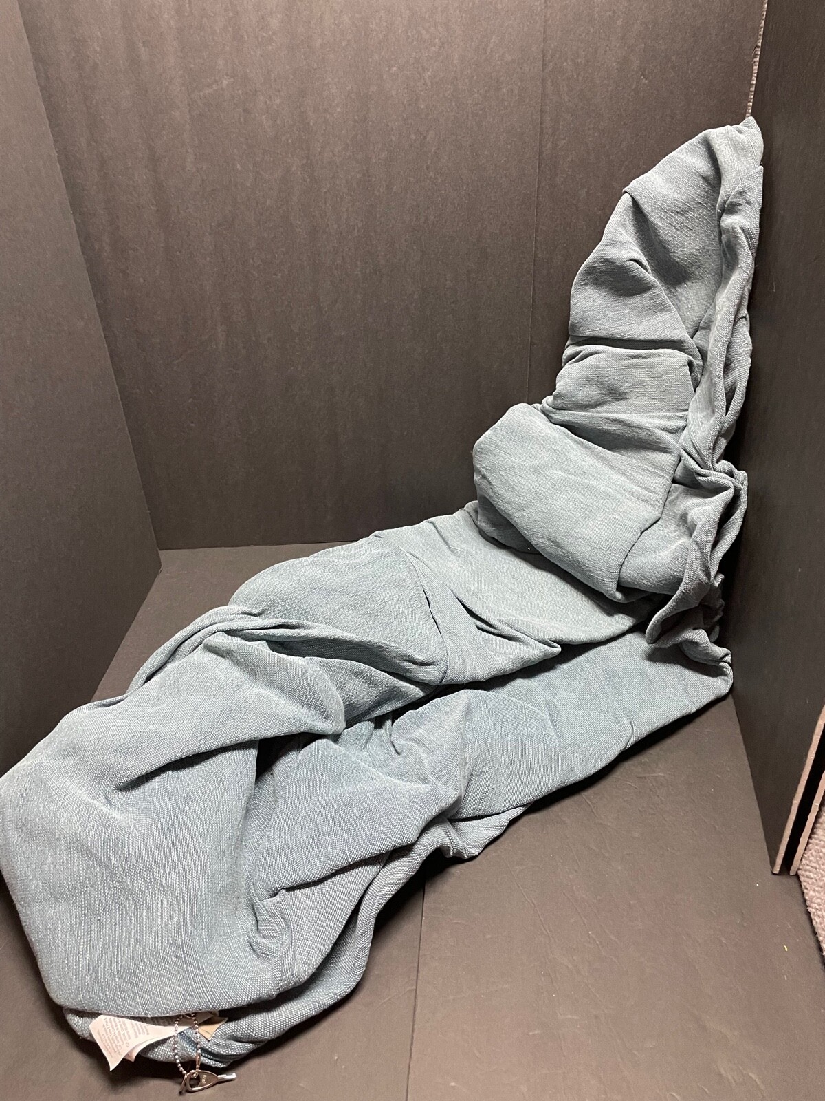 LARGE Pottery Barn Teen Jute Cotton Blend Blue BEANBAG Chair Slip COVER Kids NEW