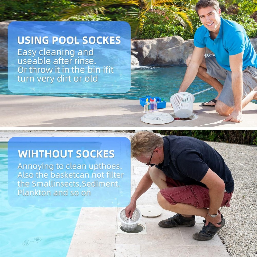 60Pcs Pool Skimmer Socks Filter Replacement Savers For Basket Swimming Pool