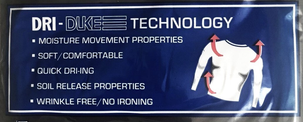 3 Long Sleeve Dri-Duke Moisture Control Men's Shirt DRY FIT * LARGE * NEW USA