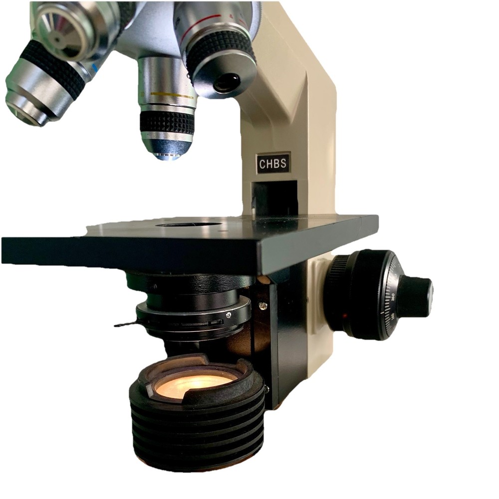 Olympus CHB-001 Model Microscope 4 Objectives w Manual Case Accessories EUC