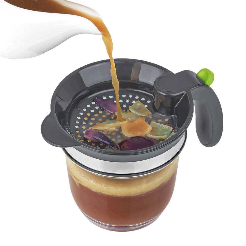 4 Cups Plastic Fat Separator with Bottom Release, Gravy Separator for Cooking...