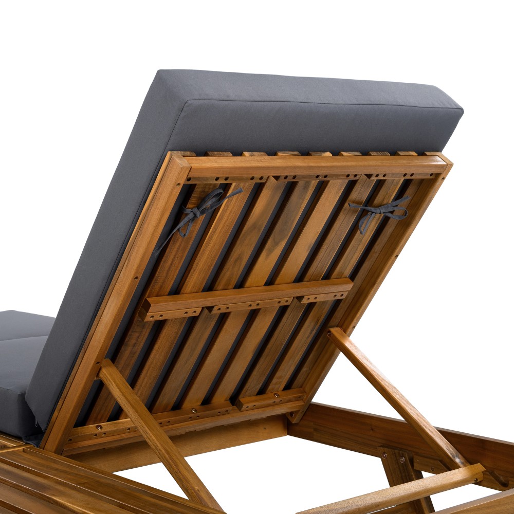 Outdoor Adjustable Chaise Lounge Chair Set with Waterproof Cushion and Backrest