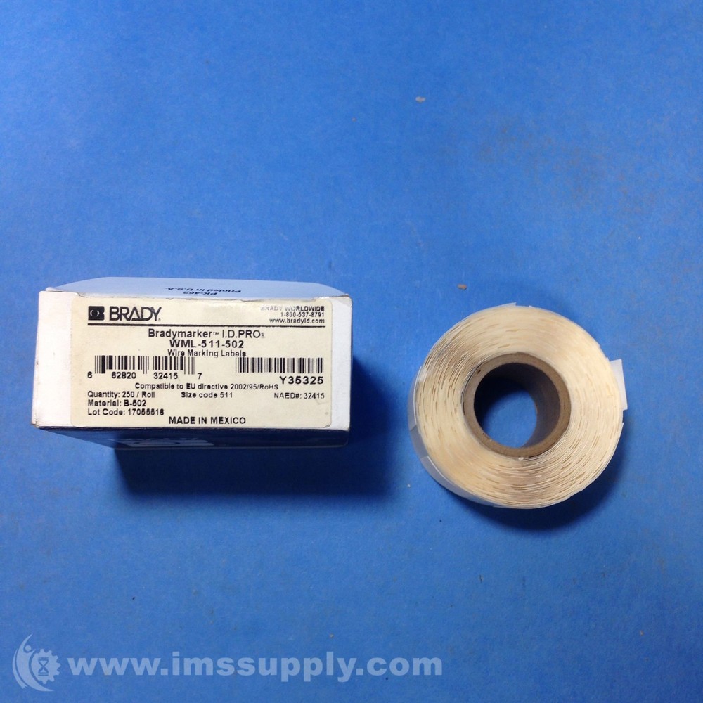 Brady WML-511-502 Rectangular Write-On Printer Labels FNOB