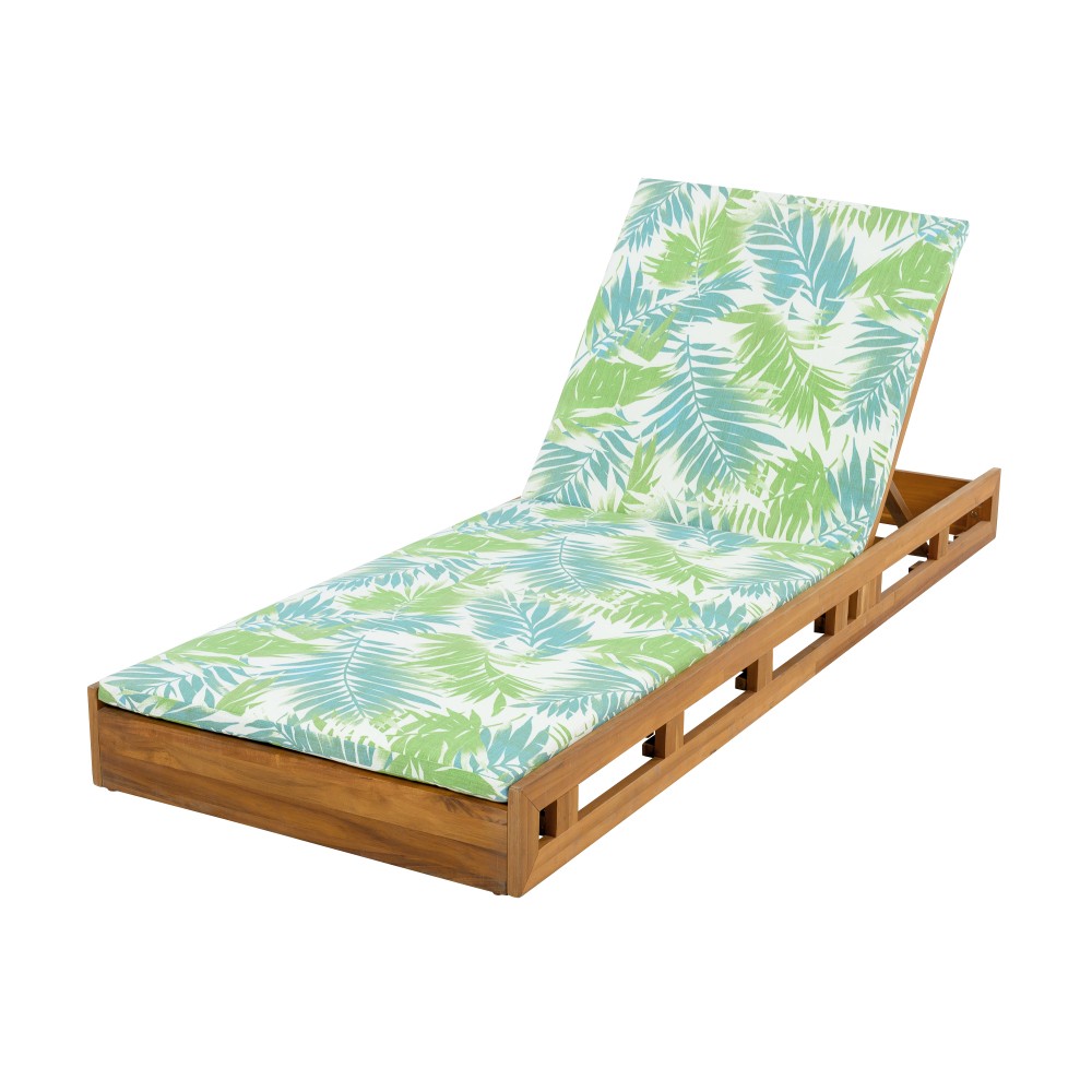 Outdoor Chaise Lounge w/ Adjustable Recliner & Water-Resistant Cushion for Patio