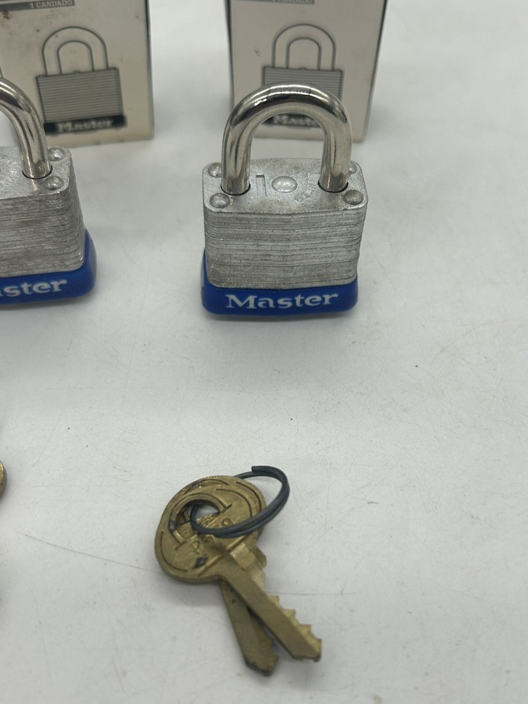 MASTER LOCK 7 Keyed Padlock, 1/2 in,Rectangle,Silver 4T089