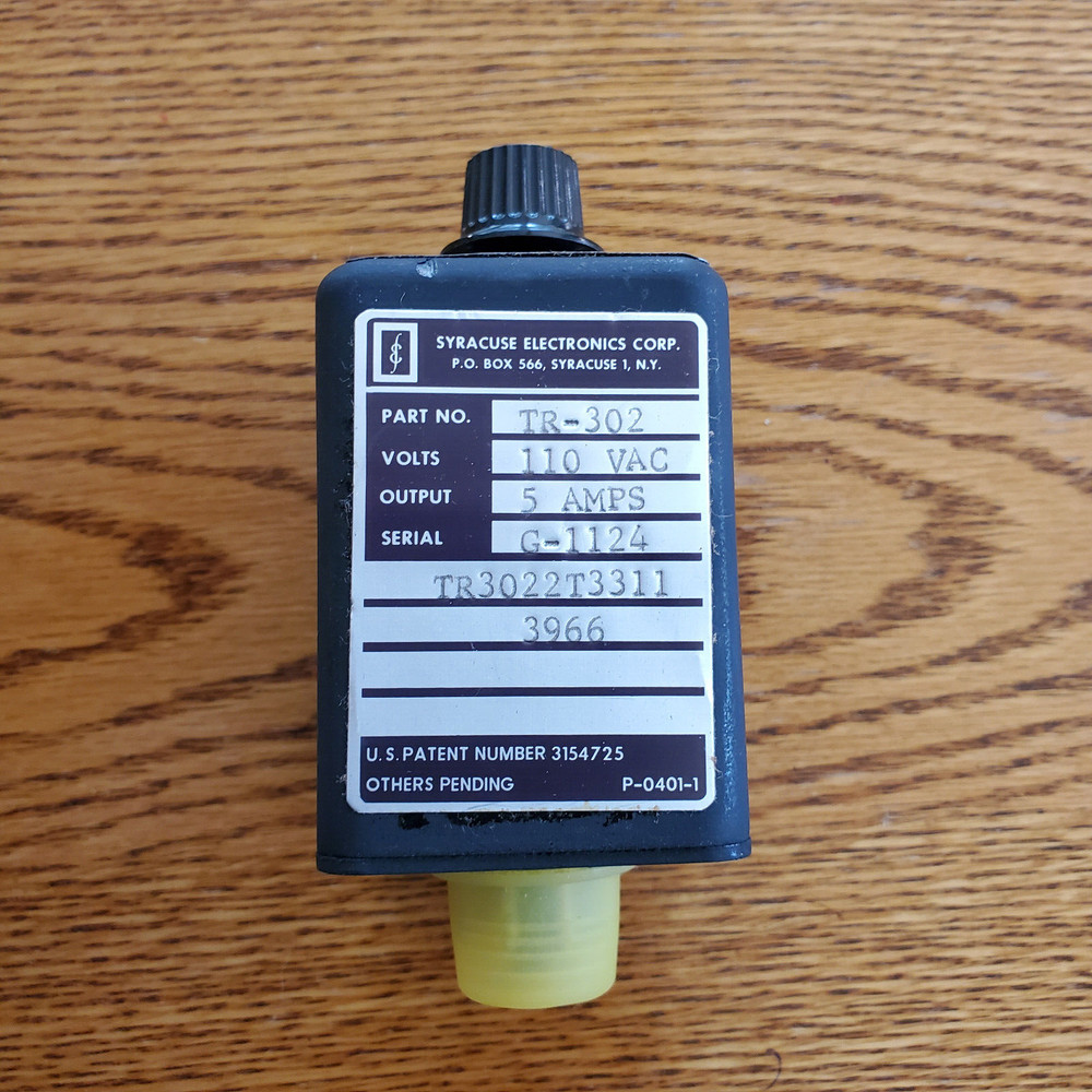 Syracuse Electronics Corp. TNR00305 Time delay relay 15 second-new out o` box
