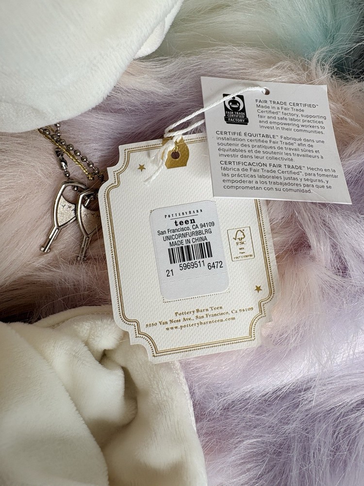 Pottery Barn Teen Large Bean Bag Cover Unicorn FAUX FUR