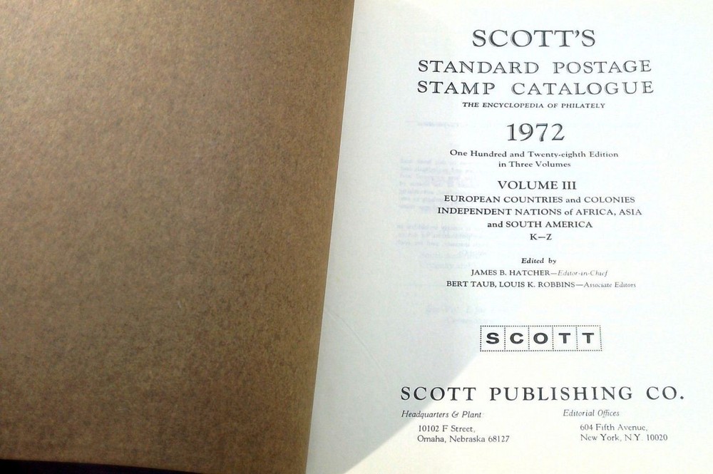 Scott Standard Postage Stamp Catalogue 1972 3 Volumes Encyclopedia Philately