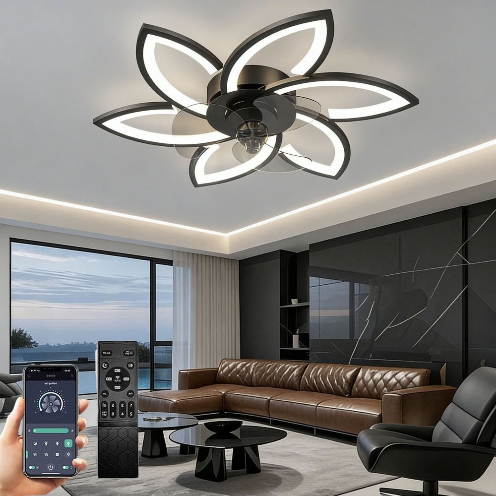 Modern LED Ceiling Fan with Light Indoor Lighting Ceiling Fan APP Control Timing