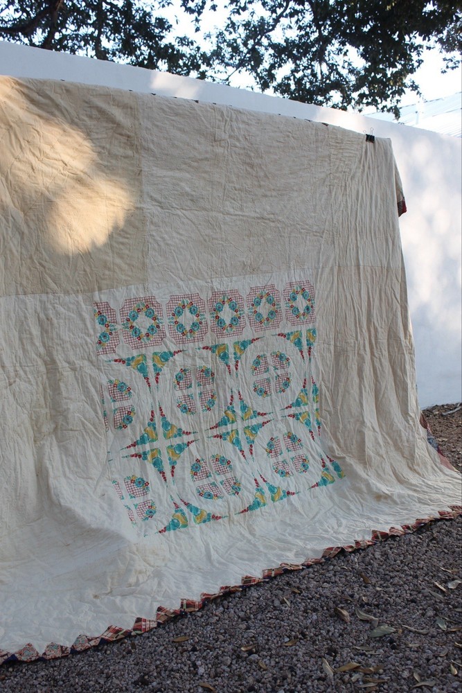 Antique Diamond Patchwork Quilt RARE