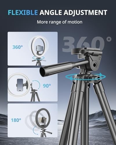 UBeesize 12 inch Ring Light with Stand, Selfie Ring Light with 50" Extendable Tr