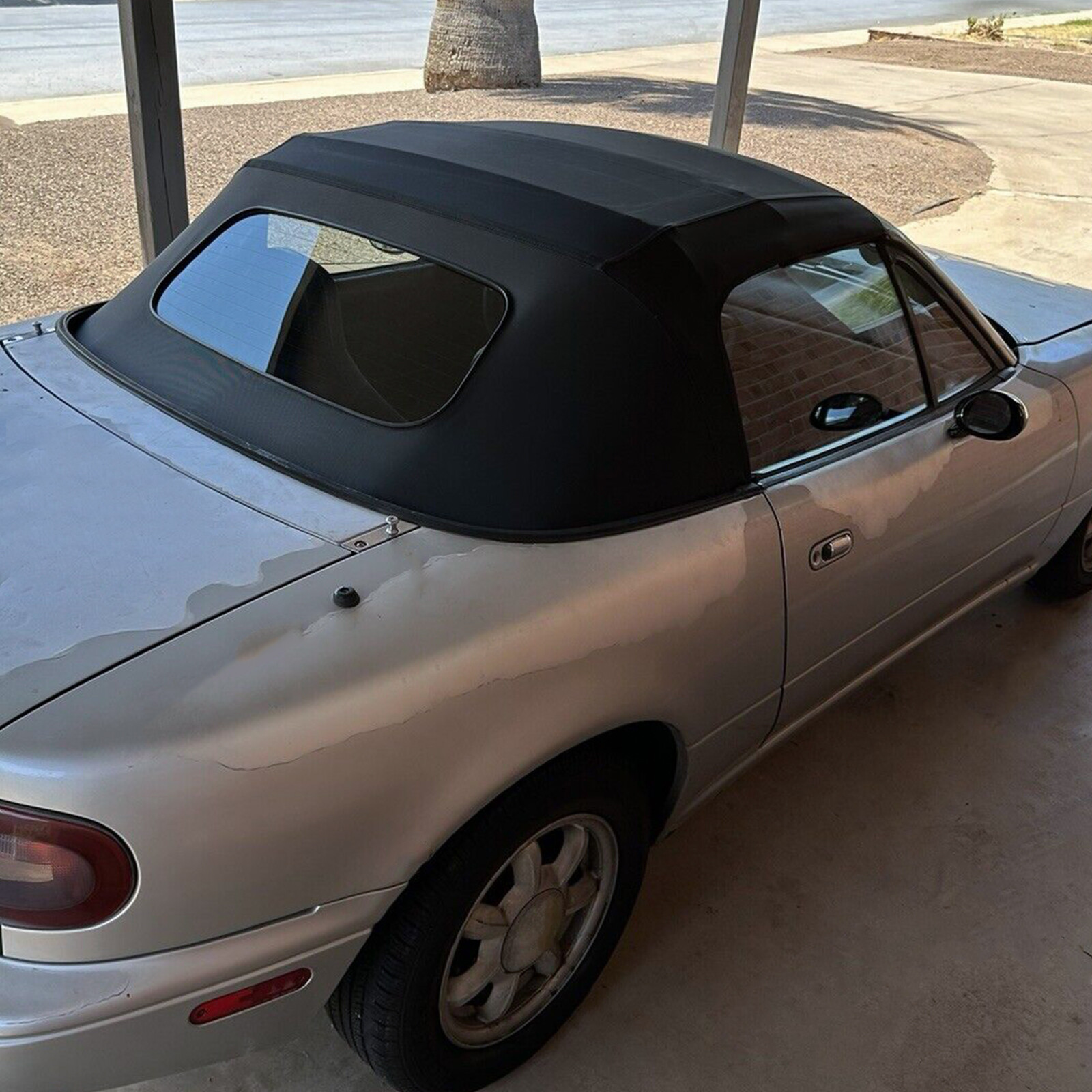 For 90-05 Mazda Miata Convertible Soft Top w/ Heated Glass Window Black Cabrio