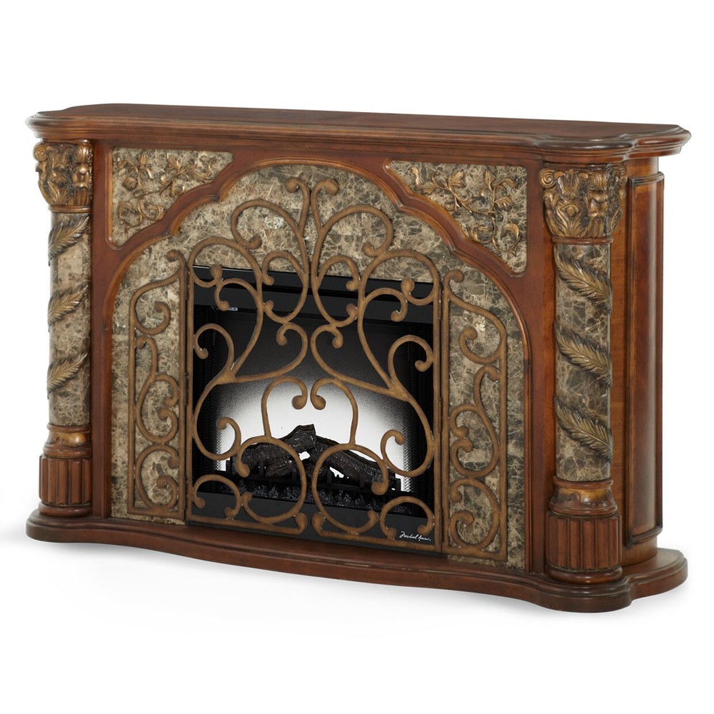 AICO by Michael Amini Villa Valencia fireplace