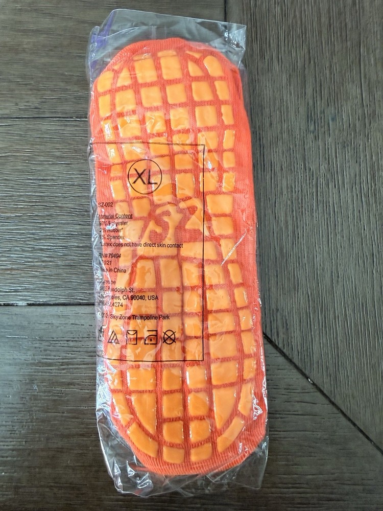 Pair - SkyZone - Orange- Anti-Slip Socks