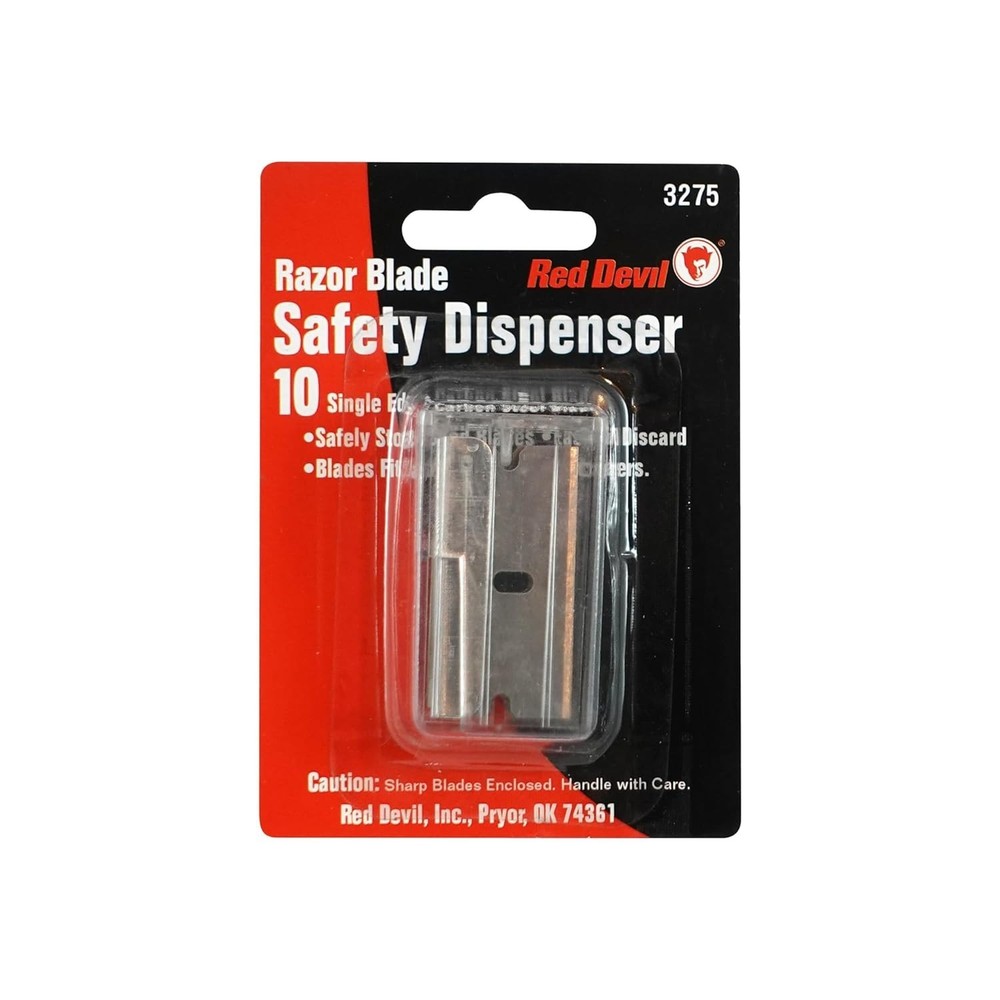 Sharp Cutting Single Edge Razor Blades - 10 Count with Safeguard Dispenser