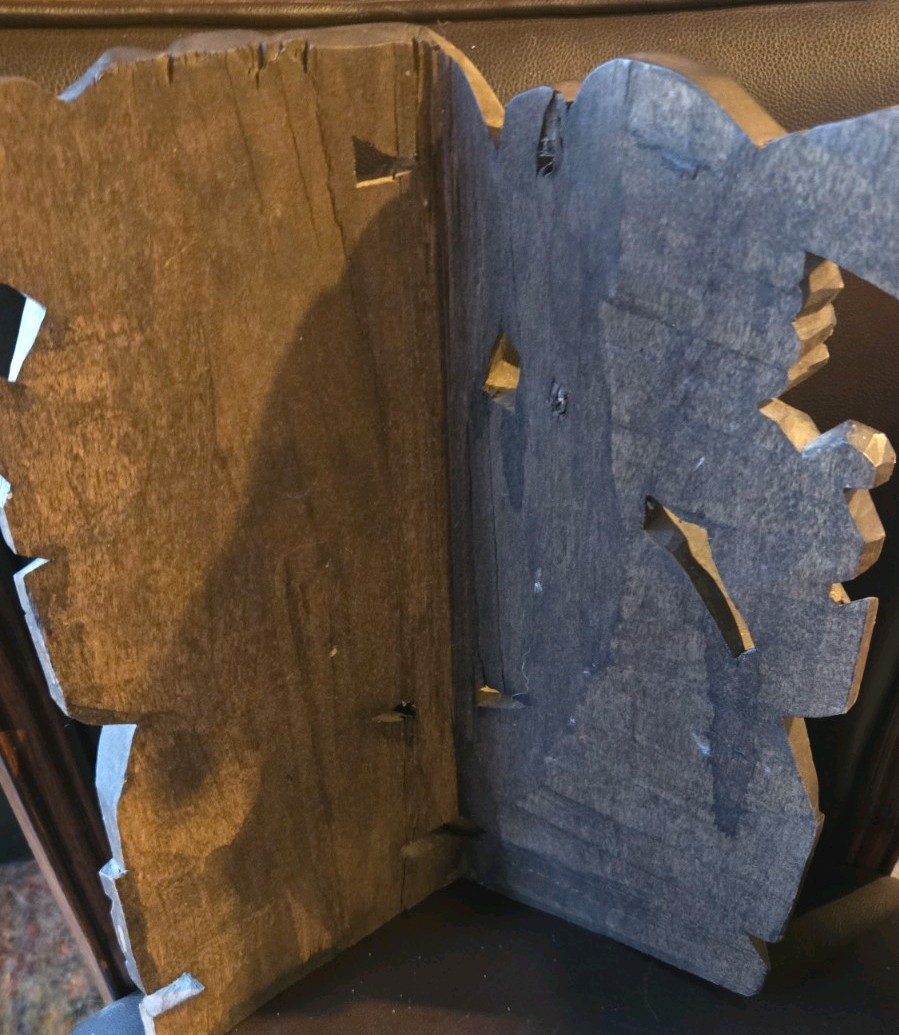 Vtg Hand Carved Aztec Mayan Intricately Carved Wood Warrior Mask Snake Jaguar