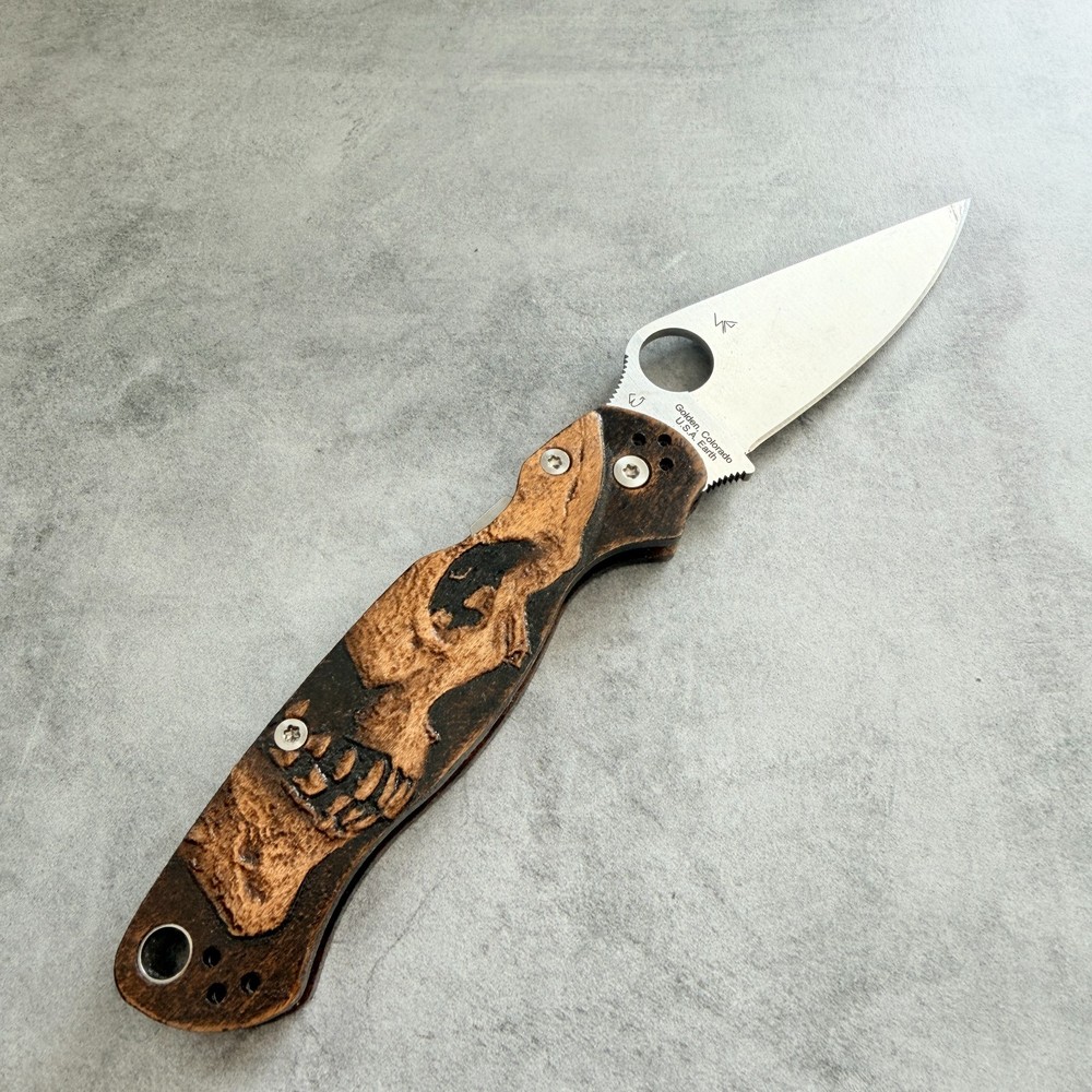 Shadowskull maple scales for Spyderco Paramilitary 2
