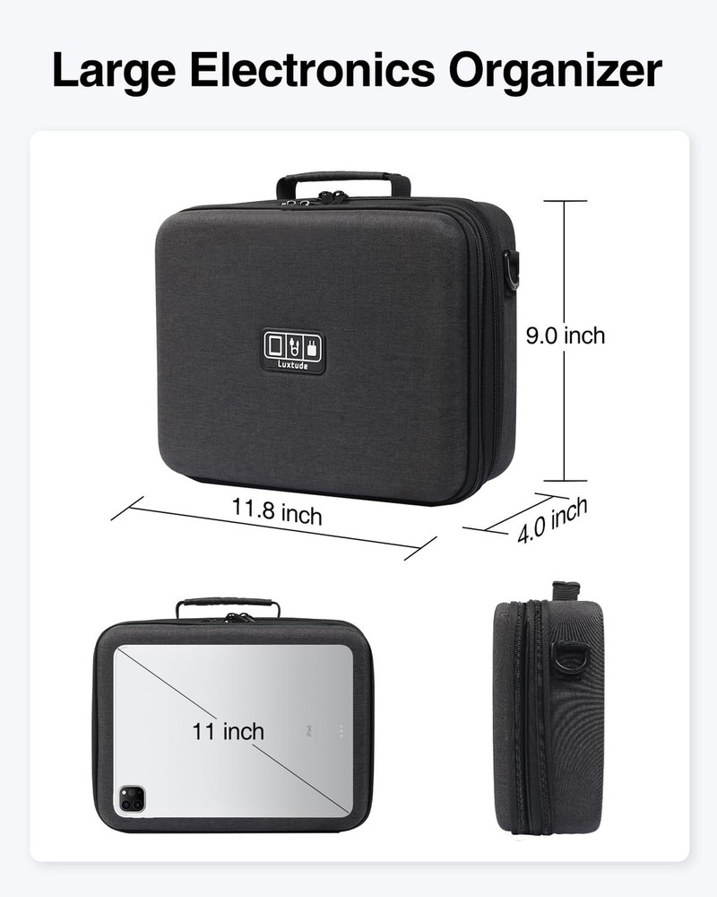 Luxtude Electronic Organizer Travel Case Large, Hard Case for Electronics, EV...