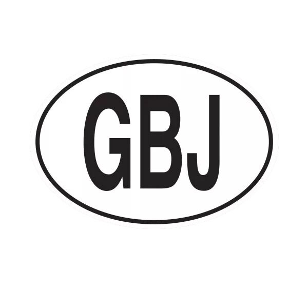 GBJ Jersey Country Code Oval Sticker Decal