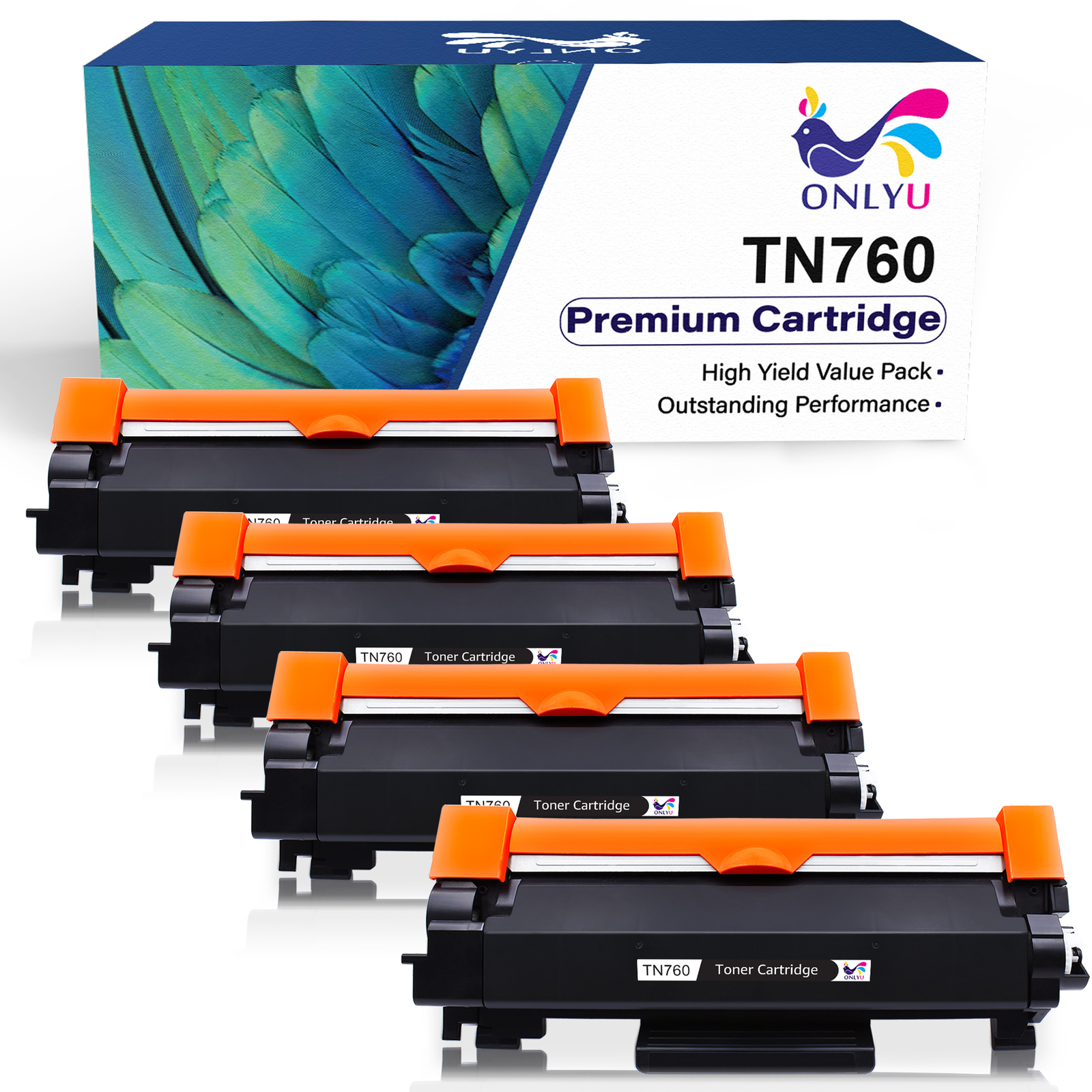 4PK TN760 Toner Cartridge for Brother TN730 MFC-L2710DW DCP-L2550DW HL-L2390DW
