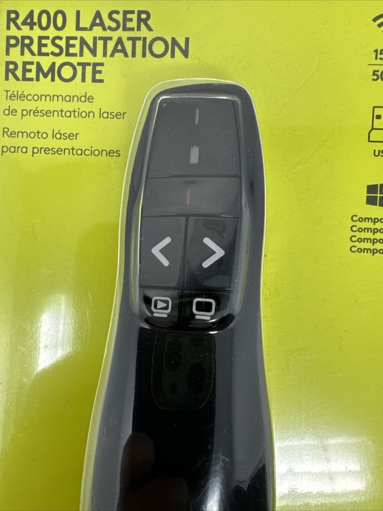 Logitech R400 Presenter Remote Control & Laser Pointer Black 910-001354
