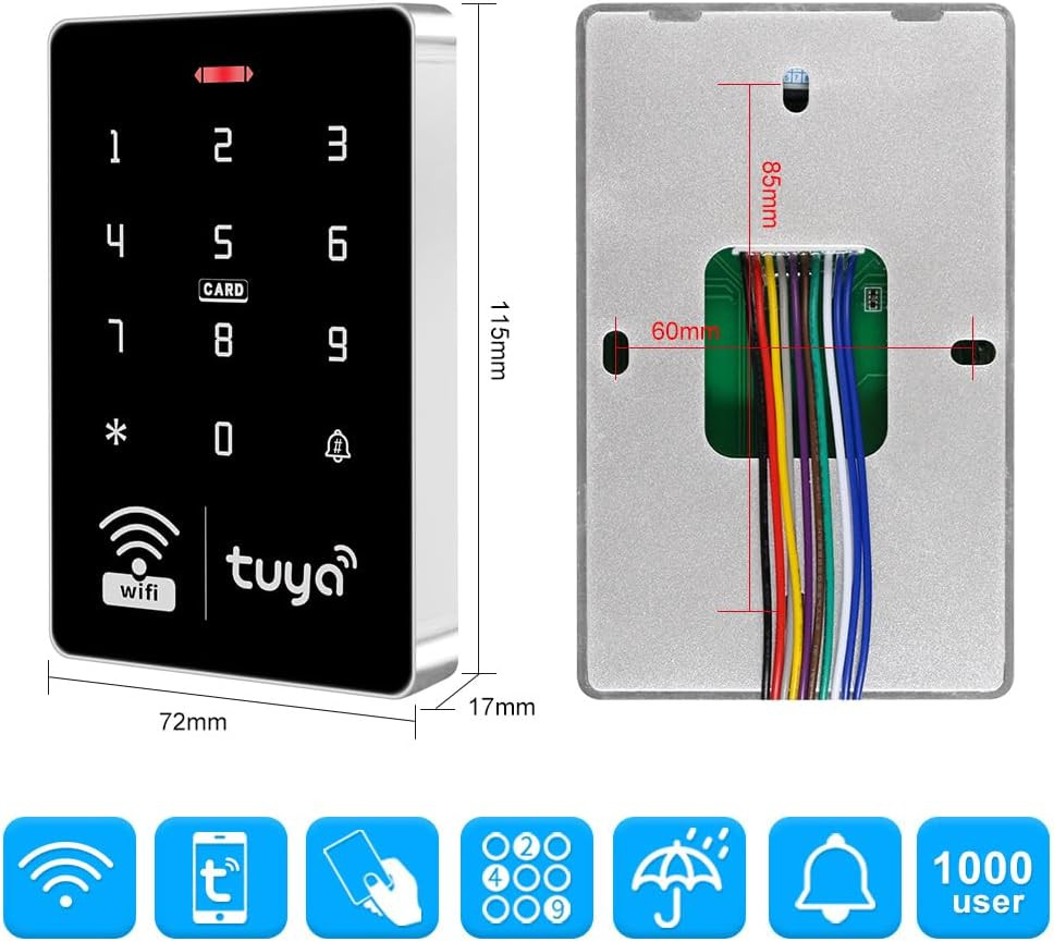 Wifi Tuya APP Access Control System Waterproof Kits RFID Keypad Controller 125Kh