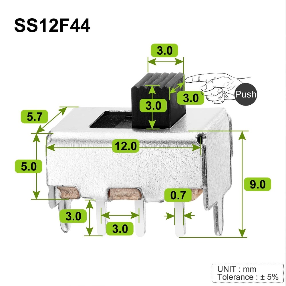 Versatile 3mm SPDT Micro Slide Switch for PCB – 25 Pack with High Conductivity