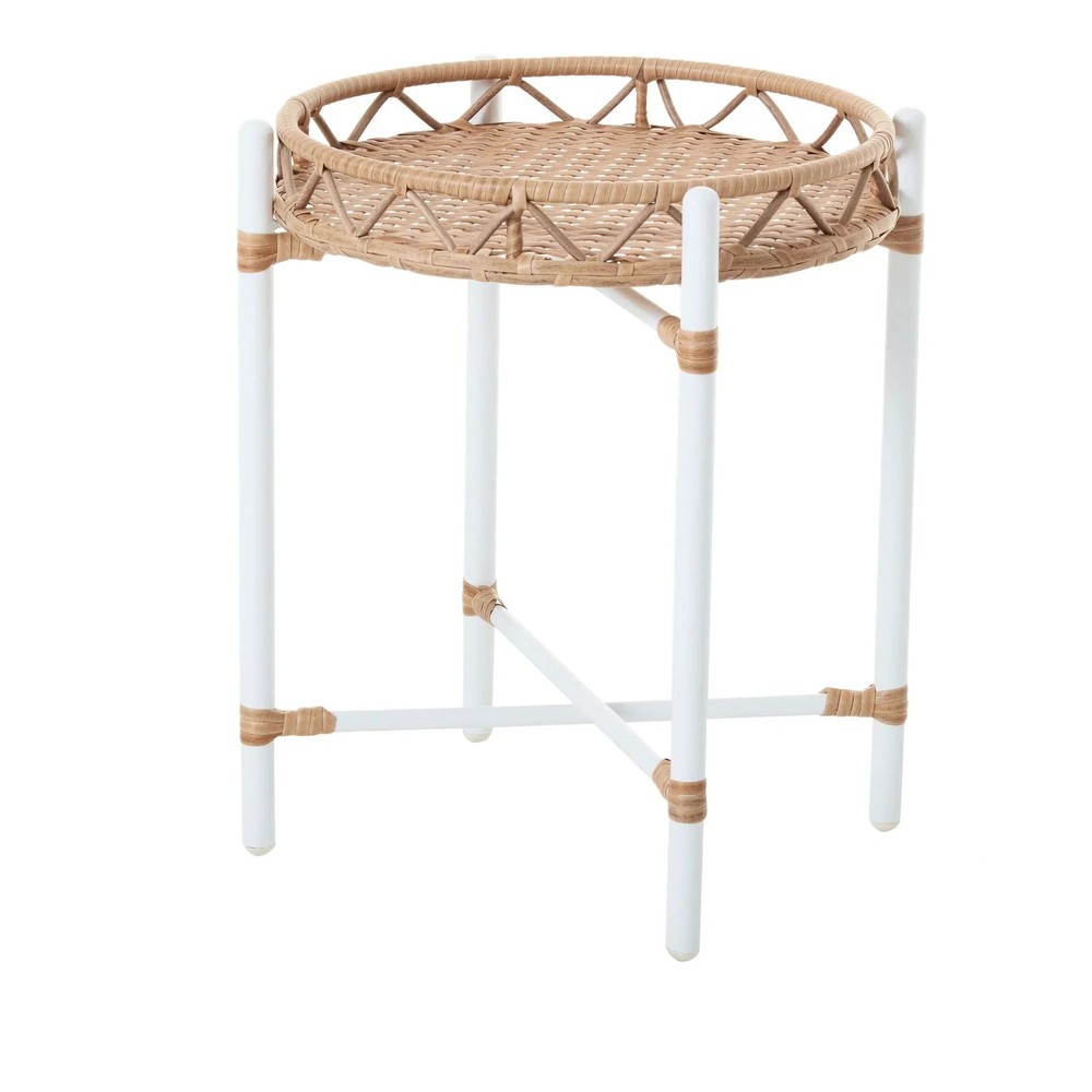 Lilah Outdoor 20" Round End Table White