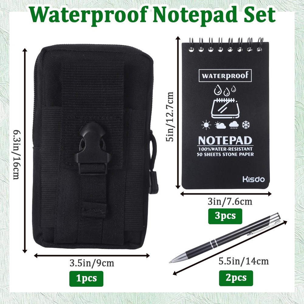 6 Pcs Waterproof Notebook Set, Write in The Rain Notebook, All Weather Notebo...