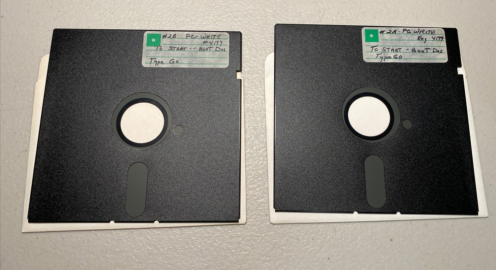 Two Disk PC-WRITE #4199 DOS IBM Tandy Vintage