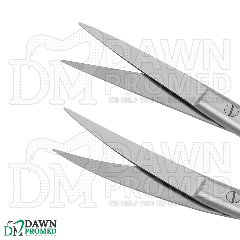 2 Pcs Operating Scissors 4.5" Straight & Curved Sharp Sharp Round Pattern Set