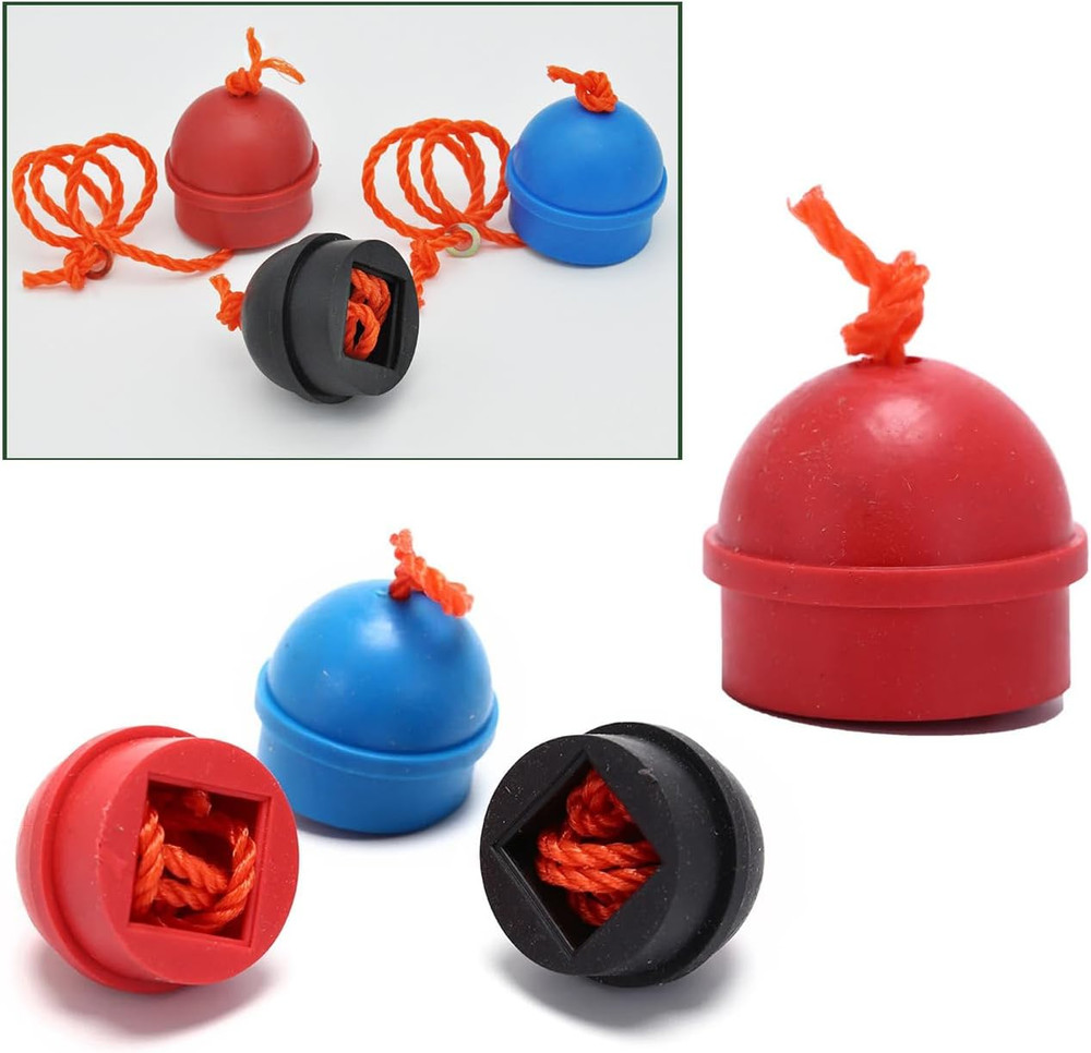 4 Pack Pool Chalk Cubes Holder with Cord String Anti-Lost Snooker Practical T...
