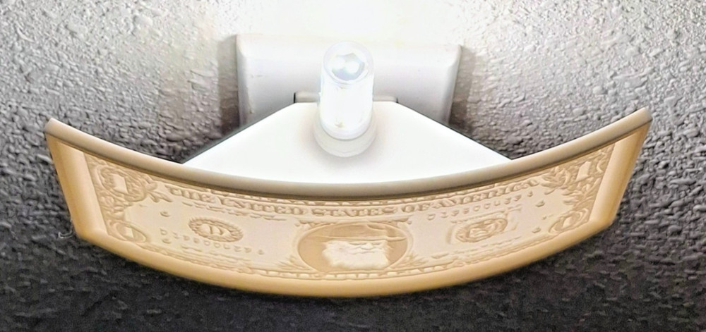 NIGHT LIGHT 3D PRINTED REBBE DOLLAR BILL LED SWITCH DOLLAR SIZE